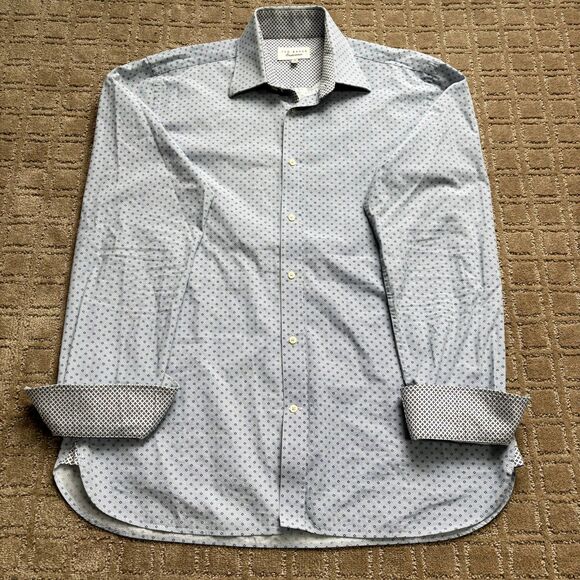Ted Baker Endurance Flip Cuff Collared Long Sleeve Button Down Dress Shirt Sz 16 - Picture 1 of 10
